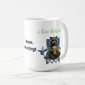 Lustiger Waschbär-Eiskaffee Ich lebe jetzt hier  Kaffeetasse (VorderseiteRechts)