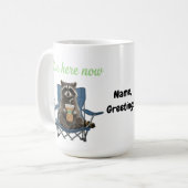 Lustiger Waschbär-Eiskaffee Ich lebe jetzt hier  Kaffeetasse (Vorderseite Links)