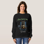 Lustiger Waschbär-Eiskaffee Ich lebe jetzt hier Sweatshirt (Vorne ganz)