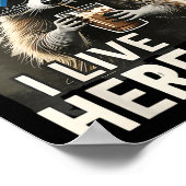 Lustiger Waschbär-Eiskaffee Lebe Hier Stadtmüll Poster (Ecke)