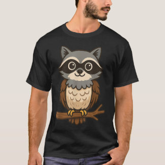 Lustiger Waschbär-Eulen-Hybrid-Mashup Tierliebhabe T-Shirt