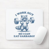 Lustiger Waschbär Fitnessstudio Humor Ich trainier Mousepad (Mit Mouse)