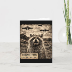 Lustiger Waschbär Grafik Alien Ufo Beweis Foto Karte