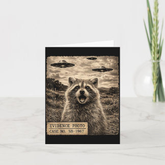 Lustiger Waschbär Grafik Alien Ufo Beweis Foto Karte
