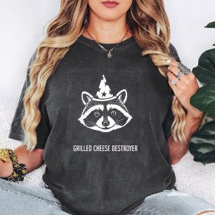 Lustiger Waschbär Grilled Cheese Zerstörer Grafik T-Shirt