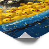 Lustiger Waschbär Gummiente Pool Poster (Ecke)