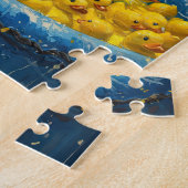 Lustiger Waschbär-Gummiente-Pool-Puzzle Puzzle (Seite)