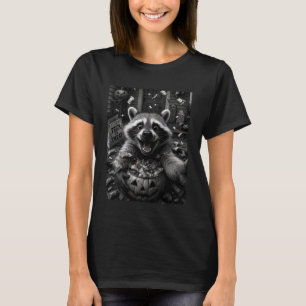 Lustiger Waschbär Halloween Selfie Süßigkeiten Str T-Shirt