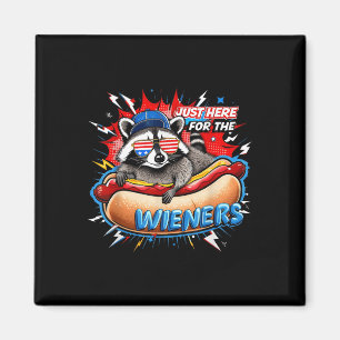 Lustiger Waschbär Hot Dog 4. Juli BBQ-Party Humor  Magnet