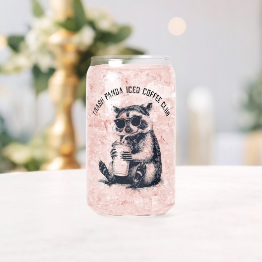 Lustiger Waschbär-Iced-Coffee-Club Dosenglas (Insitu (Hochzeit))