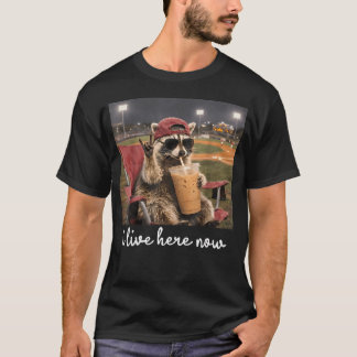 Lustiger Waschbär Ich Lebe Jetzt Hier Baseball-Mam T-Shirt