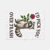 Lustiger Waschbär, ich würde dich über den Müll am Fleecedecke (Vorderseite (Horizontal))