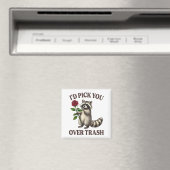 Lustiger Waschbär, ich würde dich über den Müll am Magnet (In Situ (Geschirrspüler))