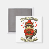 Lustiger Waschbär, ich würde dich über den Müll am Magnet (Vorderseite/Rückseite)