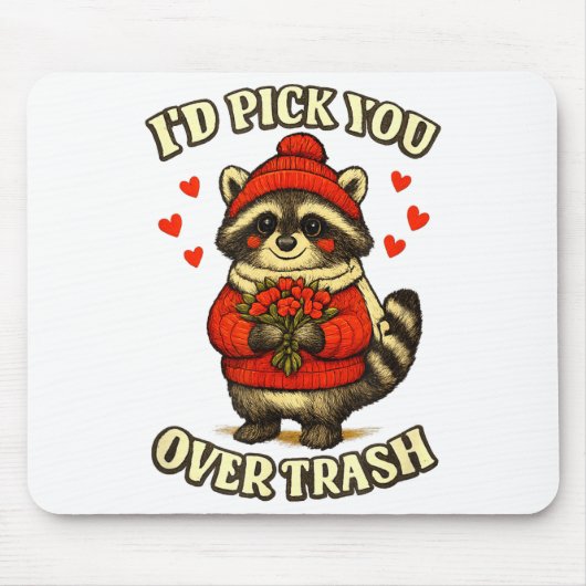 Lustiger Waschbär, ich würde dich über den Müll am Mousepad (Vorne)