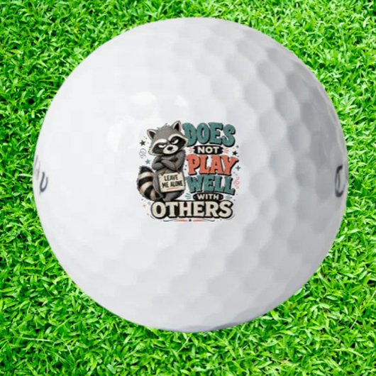 Lustiger Waschbär-Introvertierten-Humor Golfball