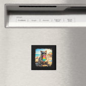Lustiger Waschbär isst Popsicle Sommer-Tier-Meme Magnet (In Situ (Geschirrspüler))