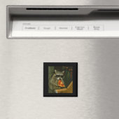 Lustiger Waschbär isst Zza Tier Meme Magnet (In Situ (Geschirrspüler))