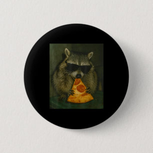 Lustiger Waschbär isst Zza Tier Meme Männer Frauen Button