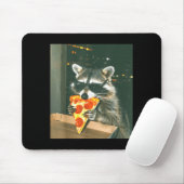 Lustiger Waschbär isst Zza Tier Meme Männer Frauen Mousepad (Mit Mouse)