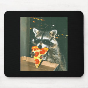 Lustiger Waschbär isst Zza Tier Meme Männer Frauen Mousepad
