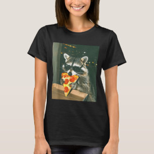 Lustiger Waschbär isst Zza Tier Meme Männer Frauen T-Shirt