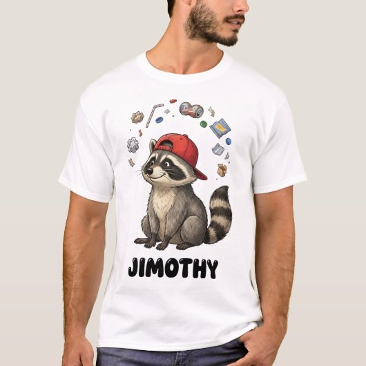 Lustiger Waschbär Jimothy T-Shirt (Vorderseite)