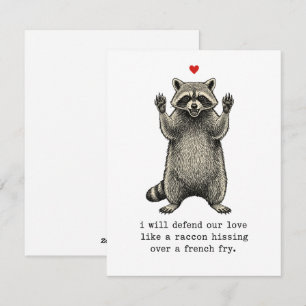 Lustiger Waschbär-Liebes-Valentinstagkarte für ihn Feiertagskarte