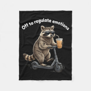 Lustiger Waschbär-Meme, um die Emotionen geistig z Fleecedecke