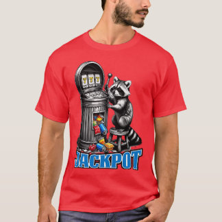 Lustiger Waschbär-Mülleimer-Slot-Machine-Jackpot T-Shirt
