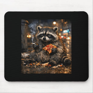 Lustiger Waschbär raucht Zigaretten Humor Meme Was Mousepad