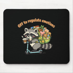 Lustiger Waschbär-Roller Humor, um Emotionen zu re Mousepad