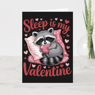Lustiger Waschbär-Schlaf Anti-Valentinstag Karte