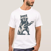 Lustiger Waschbär spielt elektrische Gitarre