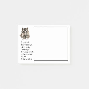 Lustiger Waschbär Spirit Animal Humor Süße Wasserf Post-it Klebezettel