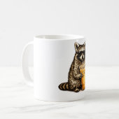 Lustiger Waschbär trinkt Eiskaffee — Retro-Tier  Kaffeetasse (Vorderseite Links)