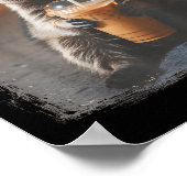 Lustiger Waschbär trinkt Eiskaffee Tier Meme Männe Poster (Ecke)