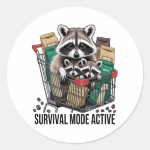 Lustiger Waschbär-Überlebensmodus aktiv Sticker - 