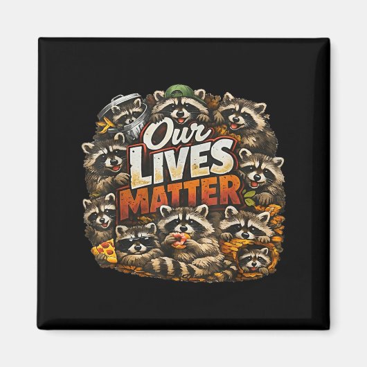 Lustiger Waschbär Unser Live Magnet (Vorne)