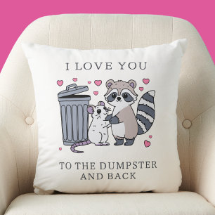Lustiger Waschbär Valentinstag Kissen