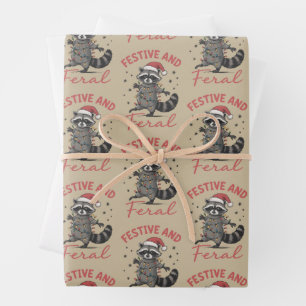 Lustiger Waschbär Weihnachten Wild Meme Xmas  Geschenkpapier Set
