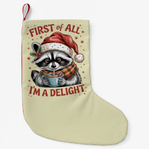 Lustiger Waschbär Zunächst einmal bin ich ein High Kleiner Weihnachtsstrumpf