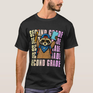 Lustiger Waschbär Zweite Klasse Zurück zur Schule T-Shirt