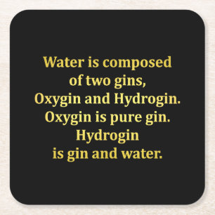 Lustiger Wasser- und Gin-Scherz Rechteckiger Pappuntersetzer
