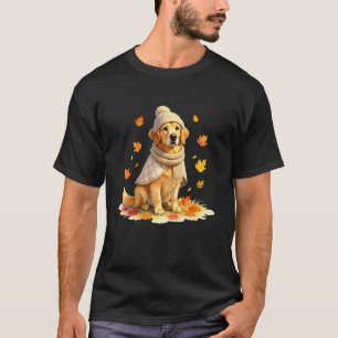 Lustiger Wasserfarben-Golden-Retriever-Herbst als T-Shirt