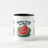 Lustiger Wassermelonen-Wortwitz "Melon-choly No Mo Tasse (Zentrum)