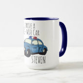 Lustiger Wee-Woo-Auto-Cartoon-Becher Tasse (VorderseiteRechts)
