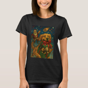 Lustiger Weihnachten Golden Retriever Hund Welpen T-Shirt