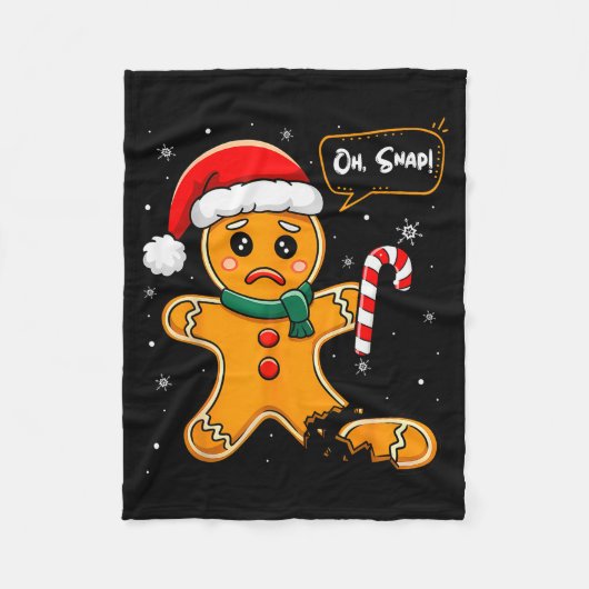 Lustiger Weihnachten Oh Snap Lebkuchenmann Cookie Fleecedecke (Vorderseite)
