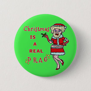 Lustiger WeihnachtenBah Humbug Sankt im Widerstand Button